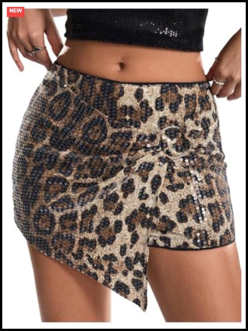 SHENHE Women's Glitter Shiny Skort Wrap Skirt Party Rave Sparkle Shorts